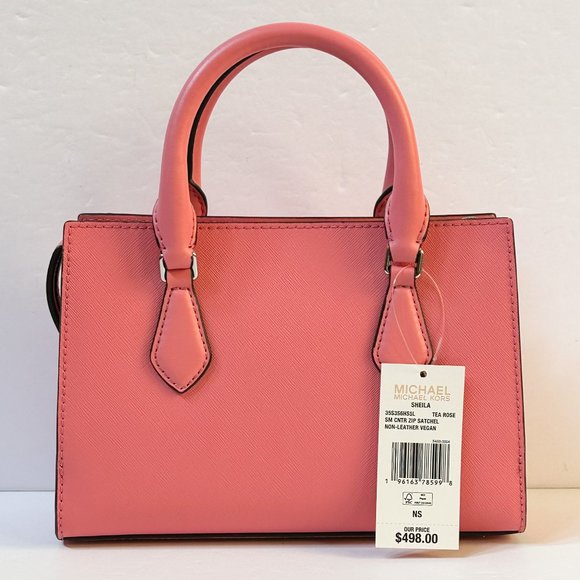 Michael Kors Sheila Small MINI Satchel Shoulder Crossbody Bag Tea Rose - Picture 7 of 15